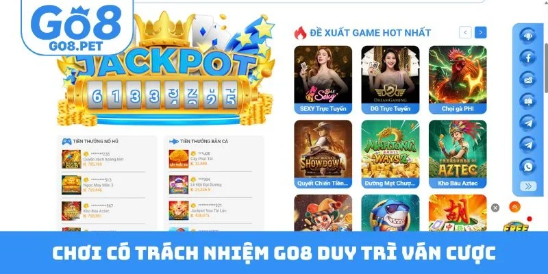 Chơi có trách nhiệm GO8 duy trì ván cược