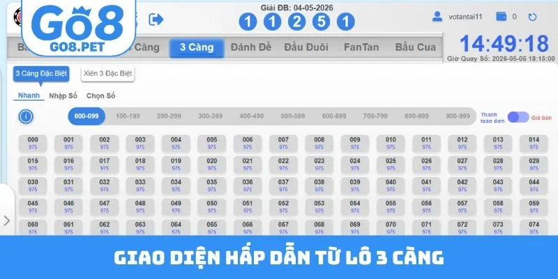 Tận hưởng giao diện hấp dẫn từ lô 3 càng