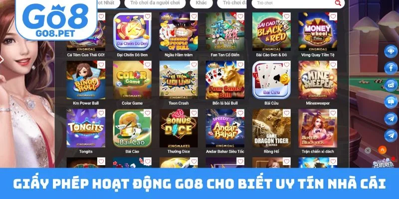 Giấy phép hoạt động GO8 cho biết uy tín nhà cái